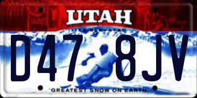 UT license plate D478JV