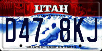 UT license plate D478KJ