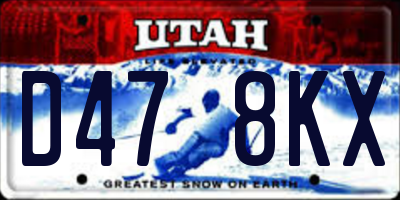 UT license plate D478KX