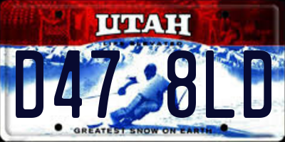 UT license plate D478LD