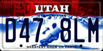 UT license plate D478LM