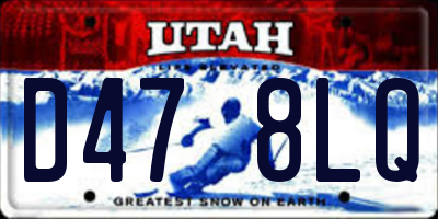 UT license plate D478LQ