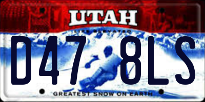 UT license plate D478LS