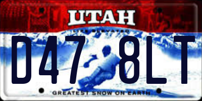UT license plate D478LT