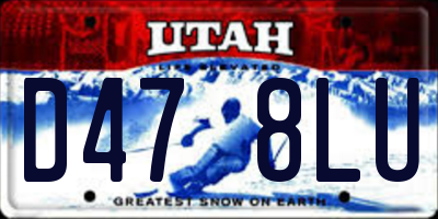 UT license plate D478LU