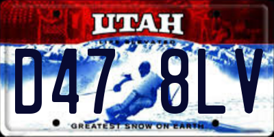 UT license plate D478LV