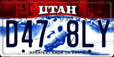 UT license plate D478LY