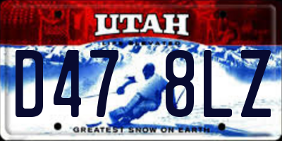 UT license plate D478LZ