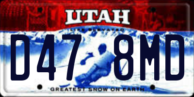 UT license plate D478MD