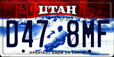 UT license plate D478MF