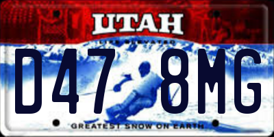 UT license plate D478MG