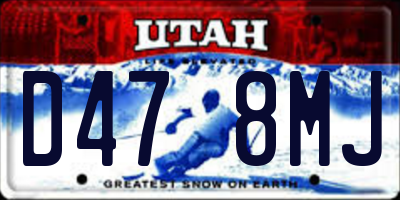 UT license plate D478MJ