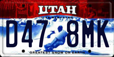 UT license plate D478MK