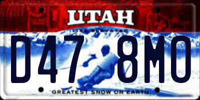 UT license plate D478MO
