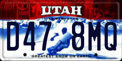 UT license plate D478MQ