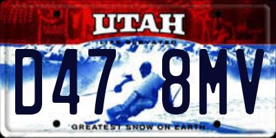 UT license plate D478MV