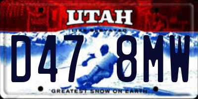 UT license plate D478MW