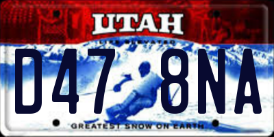 UT license plate D478NA