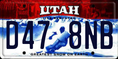UT license plate D478NB