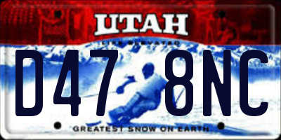 UT license plate D478NC