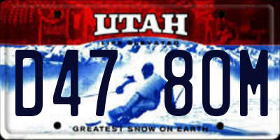 UT license plate D478OM