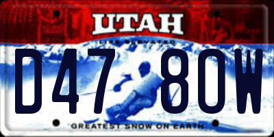 UT license plate D478OW