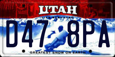 UT license plate D478PA