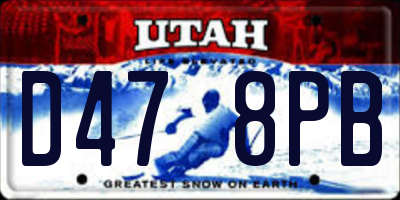 UT license plate D478PB