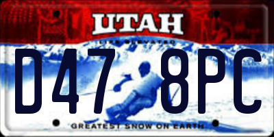 UT license plate D478PC