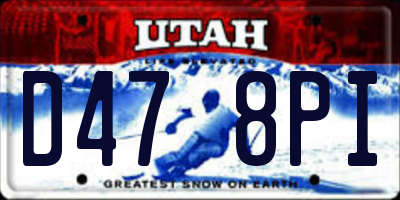 UT license plate D478PI