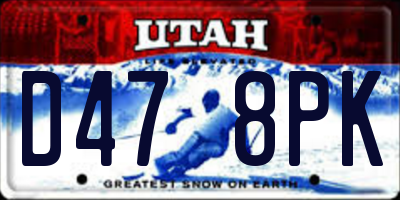 UT license plate D478PK
