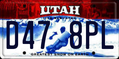 UT license plate D478PL