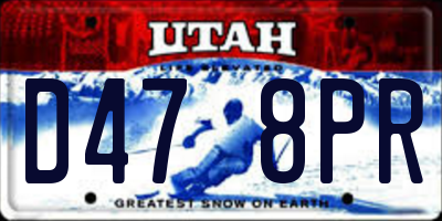 UT license plate D478PR