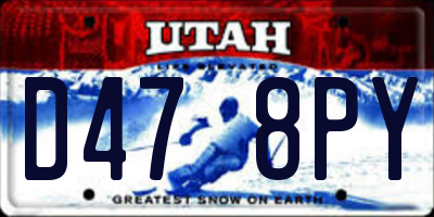 UT license plate D478PY