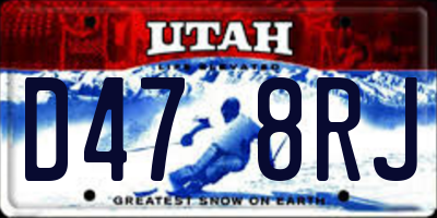 UT license plate D478RJ