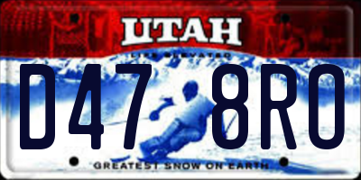 UT license plate D478RO