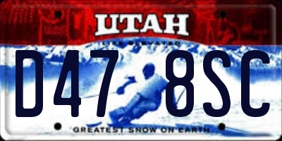 UT license plate D478SC