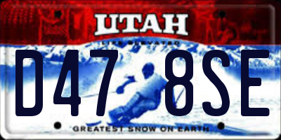 UT license plate D478SE