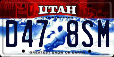 UT license plate D478SM