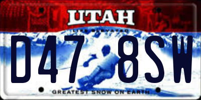 UT license plate D478SW