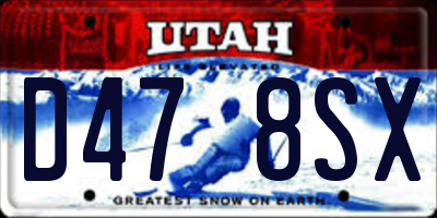 UT license plate D478SX