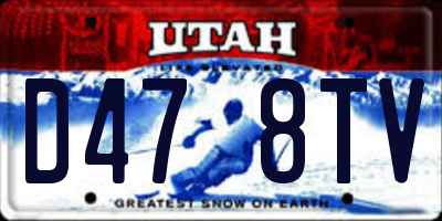 UT license plate D478TV