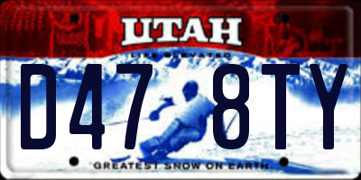 UT license plate D478TY