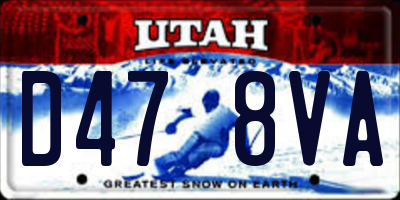 UT license plate D478VA