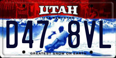 UT license plate D478VL