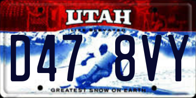 UT license plate D478VY