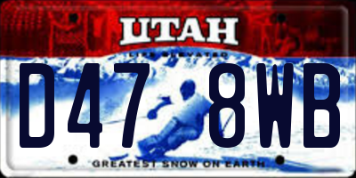 UT license plate D478WB