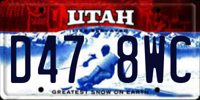 UT license plate D478WC