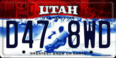 UT license plate D478WD