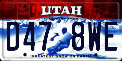 UT license plate D478WE